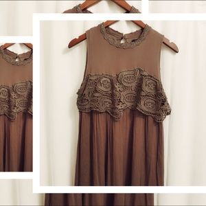 Very J Army Green Large Sleeveless Midi Dress